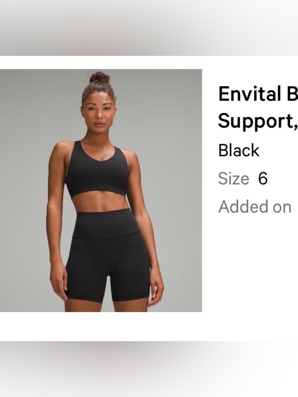 lululemon athletica Black Envital Medium Support Sports Bra 6